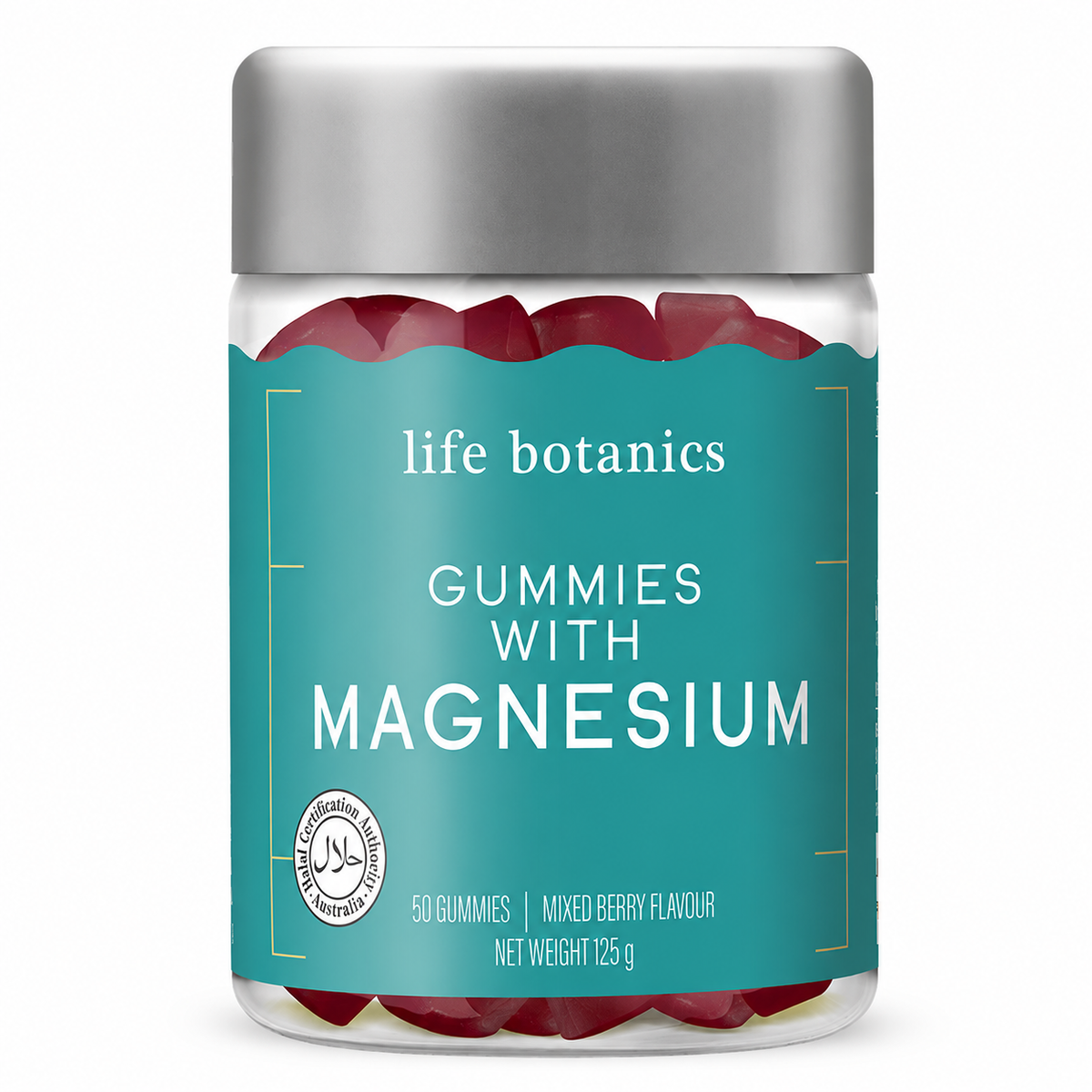 Life Botanics Magnesium Gummies 50s bottle product photography