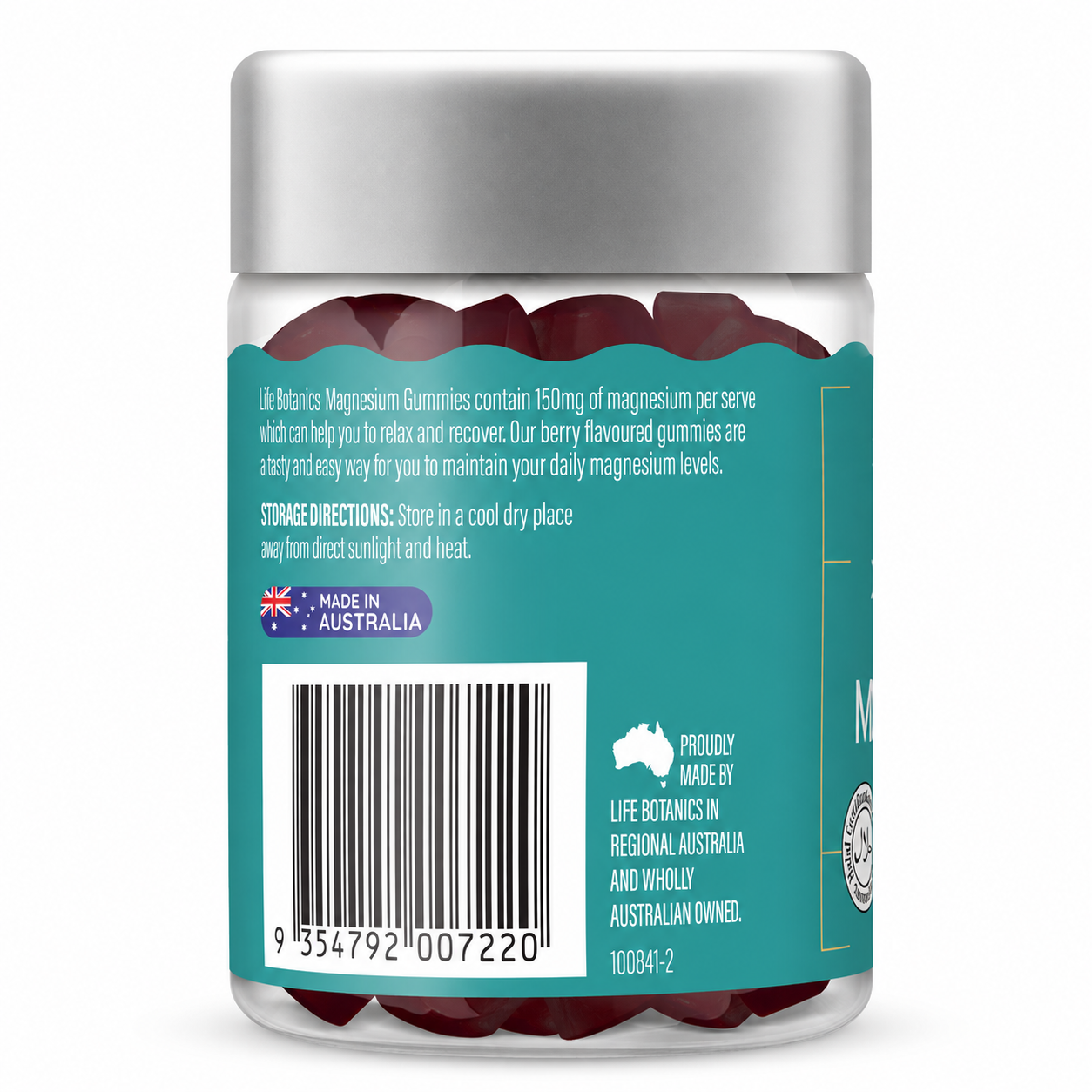 Life Botanics Magnesium Gummies 50s bottle product photography