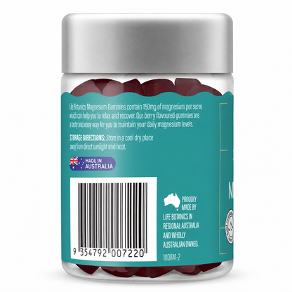 Life Botanics Magnesium Gummies 50s bottle product photography