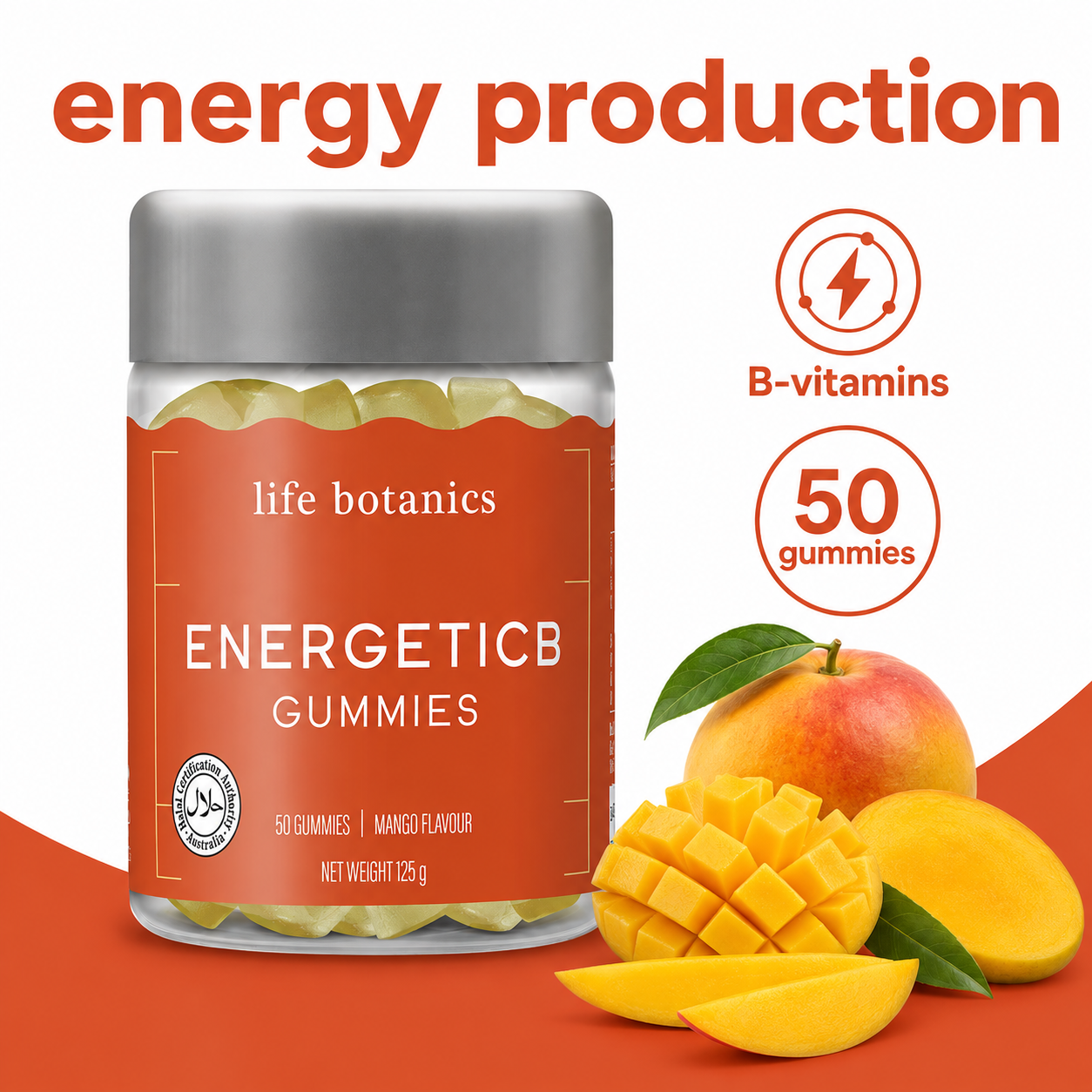 Life Botanics Energetic B Gummies 50s bottle product photography