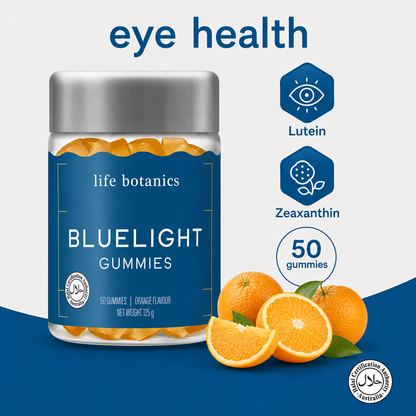 Life Botanics Bluelight Gummies 50s bottle product photography