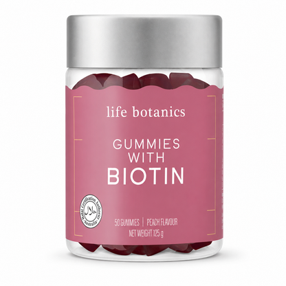 Life Botanics Biotin Gummies 50s front of pack label