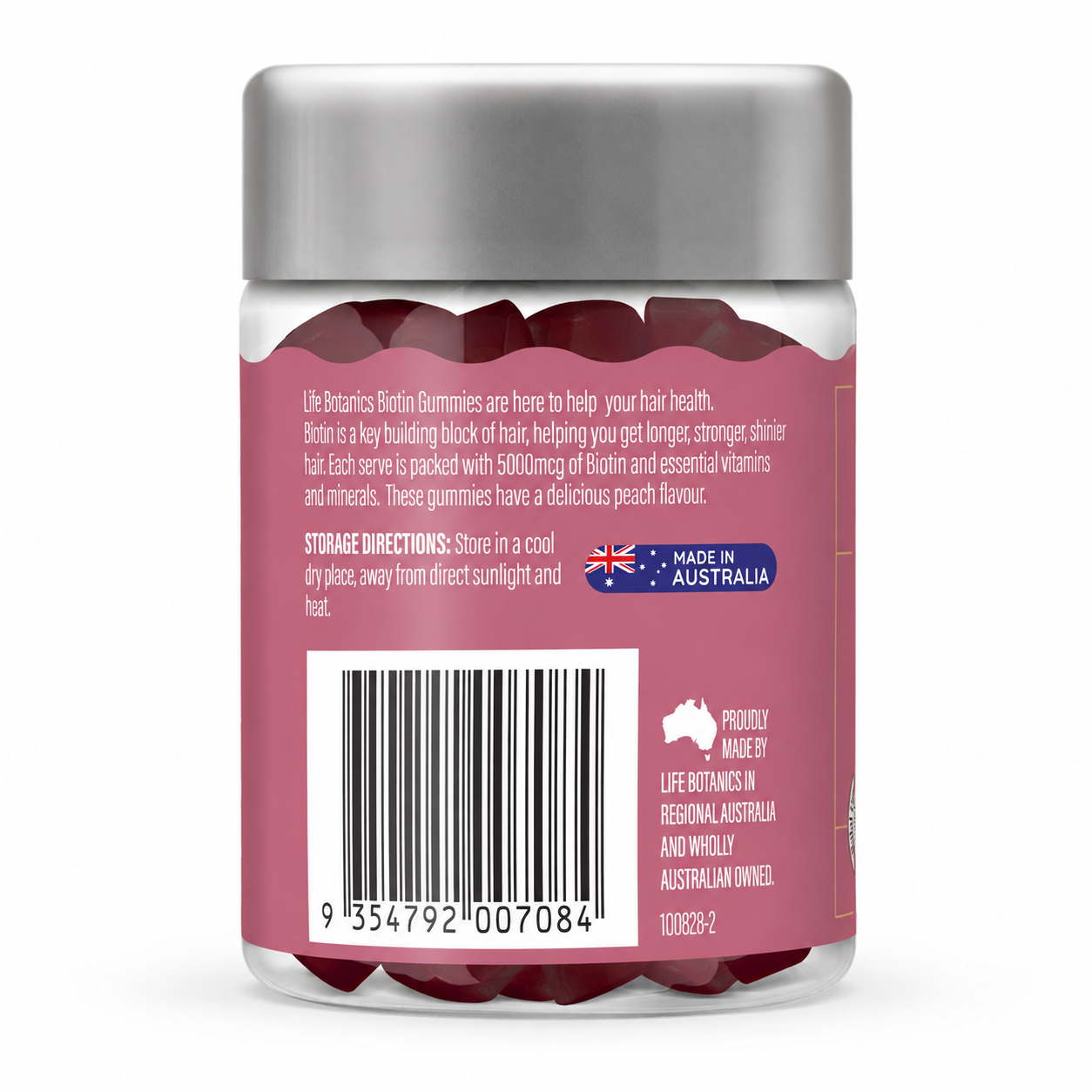 Life Botanics Biotin Gummies 50s side panel with supplement facts