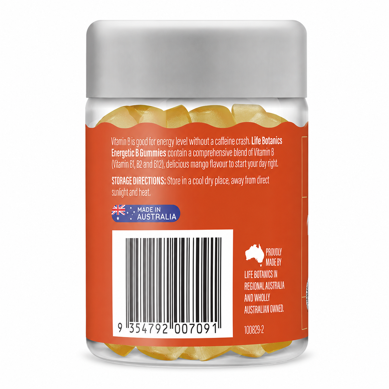 Life Botanics Energetic B Gummies 50s side panel with supplement facts