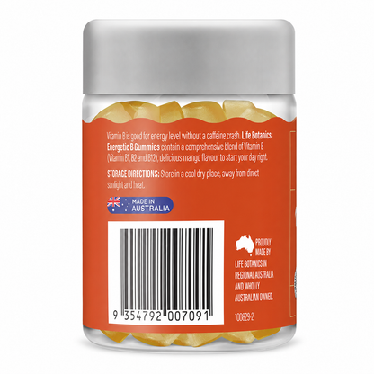 Life Botanics Energetic B Gummies 50s side panel with supplement facts